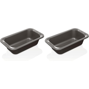 image:imageNinja B30408 Foodi NeverStick Premium 8 inch Square Cake Pan Nonstick Oven Safe up to 500F Dishwasher Safe Grey5x9 Loaf Pack of 2