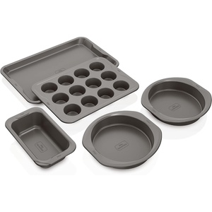 image:imageNinja B33003 Foodi NeverStick Premium 3Piece Baking Sheet Set Nonstick Oven Safe up to 500F with 9 x 13 inch Sheet 10 x 15 inch Sheet amp 11 x 17 inch Sheet Dishwasher Safe Grey5pc Set