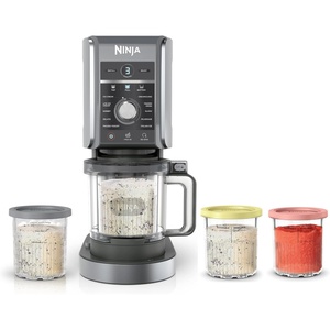 image:imageNinja CREAMi Deluxe Ice Cream amp Frozen Treat Maker Includes 4 FamilySized 24 oz Tubs for Ice Cream Sorbet Milkshakes Frozen Yogurt amp More 11in1 XL Capacity SilverCREAMi Deluxe  4 24oz Pints