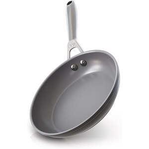 image:imageNinja Ceramic Pro 1025 Fry Pan PFASFree Midnight Blue CW30026MM  Titaniuminfused ceramic 10year nonstick guarantee No lead cadmium All stovetops amp induction compatible Broil to 550F8 Fry Pan  Black