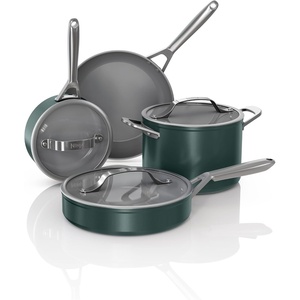 image:imageNinja Ceramic Pro 10Pc Cookware Set PFASFree Midnight Blue CW39010MM  Titaniuminfused ceramic 10year nonstick guarantee No lead cadmium All stovetops amp induction compatible Broil to 550FGreen