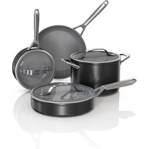 image:imageNinja Ceramic Pro 10Pc Cookware Set PFASFree Midnight Blue CW39010MM  Titaniuminfused ceramic 10year nonstick guarantee No lead cadmium All stovetops amp induction compatible Broil to 550FBlack