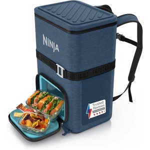 image:imageNinja FrostVault Go 23 Litre 36Can Backpack Outdoor Soft Cooler with Cold Dry Zone Keeps ice for up to 24 Hours Navy FF136EUUKNV