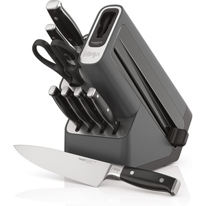 image:imageNinja K32009 Foodi NeverDull Premium Knife System 9 Piece Knife Block Set with Builtin Sharpener German Stainless Steel Knives BlackBlack