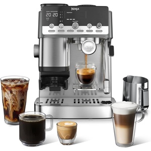 image:imageNinja Luxe Caf Mini Espresso Machine amp Drip Coffee Stainless ES301  Builtin Burr Grinder Precision Scale amp Manual Steam Wand Lattes Cappuccinos amp MoreLuxe Caf Mini Plus AutoFroth