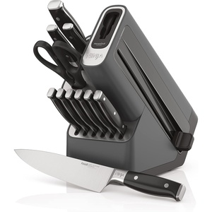 image:imageNinja NeverDull 14Pc Knife System Builtin Sharpener Black K32014  Stays razorsharp 10 years German stainless steel blades A few swipes of the foolproof sharpener restores a superior edge12Piece