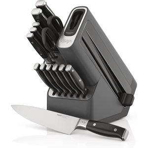 image:imageNinja NeverDull 14Pc Knife System Builtin Sharpener Black K32014  Stays razorsharp 10 years German stainless steel blades A few swipes of the foolproof sharpener restores a superior edge14Piece