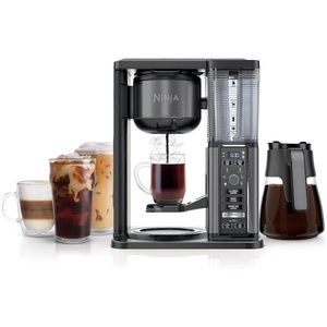 image:imageNinja Specialty Coffee Maker 10Cup Carafe Black Stainless CM405A  Hot and Iced 6 Brew Styles 8 Sizes Small Cup to Travel Mug FoldAway Frother Permanent Filter Removable Reservoir
