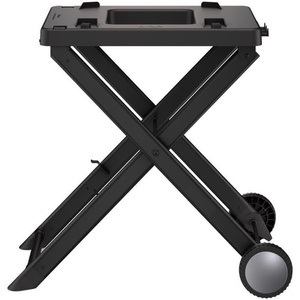 image:imageNinja XSKSTAND Woodfire Collapsible Outdoor Grill Stand Compatible with Ninja Woodfire Grills OG700 Series Foldable Side Utensil Holder WeatherResistant Black  Ninja Woodfire Grill Stand collapses for storage locks in securely rolls on wheels with 3 utensil hooksWorks with OG700 series