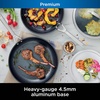 image:imageNinja C33000 Foodi NeverStick Premium 3Piece Cookware Set 12Inch Fry Pan 5Quart Saut Pan with Glass Lid HardAnodized Nonstick Durable amp Oven Safe to 500F Slate Grey8Piece Set