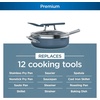 image:imageNinja CW102WH Foodi NeverStick PossiblePan Premium Set with 4Quart Capacity Pan SteamerStrainer Basket Glass Lid amp Integrated Spatula Nonstick Durable amp Oven Safe to 500F Vanilla BeanMacaron Blue