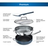 image:imageNinja CW102WH Foodi NeverStick PossiblePan Premium Set with 4Quart Capacity Pan SteamerStrainer Basket Glass Lid amp Integrated Spatula Nonstick Durable amp Oven Safe to 500F Vanilla BeanMacaron Blue