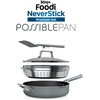 image:imageNinja CW102WH Foodi NeverStick PossiblePan Premium Set with 4Quart Capacity Pan SteamerStrainer Basket Glass Lid amp Integrated Spatula Nonstick Durable amp Oven Safe to 500F Vanilla BeanSea Salt Grey