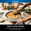 image:imageNinja CW102WH Foodi NeverStick PossiblePan Premium Set with 4Quart Capacity Pan SteamerStrainer Basket Glass Lid amp Integrated Spatula Nonstick Durable amp Oven Safe to 500F Vanilla BeanVanilla Bean