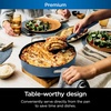 image:imageNinja CW102WH Foodi NeverStick PossiblePan Premium Set with 4Quart Capacity Pan SteamerStrainer Basket Glass Lid amp Integrated Spatula Nonstick Durable amp Oven Safe to 500F Vanilla BeanMacaron Blue