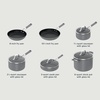 image:imageNinja Pots and Pans Set Non Stick  Comfort Grip 10Piece Cookware Set with NeverStick  Frying Pan Sauce Pan With Lid Stock Pot with Lid Nonstick Dishwasher Safe Oven Safe to 400F CW69010  Comfort Grip Frying Pan Sauce Pan with Lid Stock Pot with Lid Dishwasher Safe Oven Safe to 400F CW6901010 Piece Set