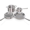 image:imageNinja EverClad 12Pc Stainless Steel Cookware Set Silver C99012  Triply 1810 stainless pure aluminum core No warping hot spots All stovetops amp induction compatible Oven safe to 600F7 Piece Set
