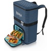 image:imageNinja FrostVault Go XL Soft Backpack Cooler Dry Storage Birch Beige  Ninja FrostVault Go XL soft cooler stays cool for hours with a leakproof easyaccess lid and carries like a backpackBlue