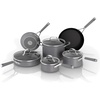 image:imageNinja NeverStick Professional HardAnodized 10 Piece Pots amp Pans Set Nonstick Cookware Set Durable Oven Safe to 500F Slate Grey C39500
