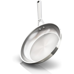 image:imageNinja EverClad 12Pc Stainless Steel Cookware Set Silver C99012  Triply 1810 stainless pure aluminum core No warping hot spots All stovetops amp induction compatible Oven safe to 600F1025 Fry Pan