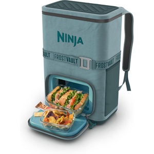 image:imageNinja FrostVault Go XL Soft Backpack Cooler Dry Storage Birch Beige  Ninja FrostVault Go XL soft cooler stays cool for hours with a leakproof easyaccess lid and carries like a backpackHalocline Green