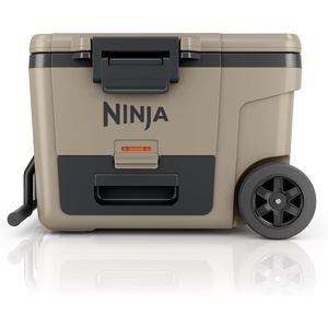 image:imageNinja FrostVault 45qt Cooler with Wheels Dry Storage Drawer Birch Beige  Ninja FrostVaults 45qt capacity holds 68 cans keeps food cool amp dry and rolls easily on allterrain wheels