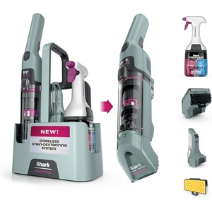 image:imageShark StainForce Cordless Stain Odor amp Urine Remover 1 Tool HX095BRN  For Carpets Area Rugs Upholstery Cars amp Outdoors DualActivated Formula Stain Eliminator Tool BeigeStainForce w Stain Eliminator Tool  Crevice Tool