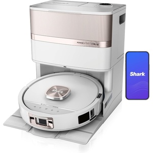 image:imageShark UV Reveal PowerDetect Wet amp Dry Robot Vacuum AV3000XE  UV Stain Detect HyperSonic Mopping PowerDetect Tech NeuroNav AI Heated NeverTouch Pro Base WashDry SelfEmptyWhite