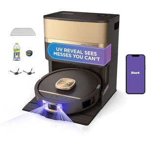 image:imageShark UV Reveal PowerDetect Wet amp Dry Robot Vacuum AV3000XE  UV Stain Detect HyperSonic Mopping PowerDetect Tech NeuroNav AI Heated NeverTouch Pro Base WashDry SelfEmptyEspresso