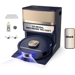 image:imageShark UV Reveal PowerDetect Wet amp Dry Robot Vacuum AV3000XE  UV Stain Detect HyperSonic Mopping PowerDetect Tech NeuroNav AI Heated NeverTouch Pro Base WashDry SelfEmptyBlue Harbor