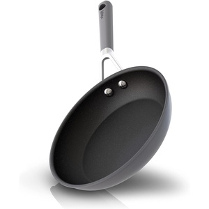 image:imageNinja CW60020 NeverStick Comfort Grip 8 Fry Pan Nonstick Durable Scratch Resistant Dishwasher Safe Oven Safe to 400F Silicone Handles Grey8 Fry Pan