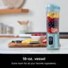 image:imageNinja BC151PR Blast Portable Blender Cordless 18oz Vessel Personal Blenderfor Shakes amp Smoothies BPA Free LeakproofLid amp Sip Spout USBC Rechargeable Dishwasher Safe Parts Passion FruitAqua