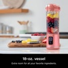 image:imageNinja BC151PR Blast Portable Blender Cordless 18oz Vessel Personal Blenderfor Shakes amp Smoothies BPA Free LeakproofLid amp Sip Spout USBC Rechargeable Dishwasher Safe Parts Passion FruitRed Clay