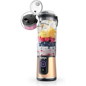 image:imageNinja BC151PR Blast Portable Blender Cordless 18oz Vessel Personal Blenderfor Shakes amp Smoothies BPA Free LeakproofLid amp Sip Spout USBC Rechargeable Dishwasher Safe Parts Passion FruitMetallic Copper