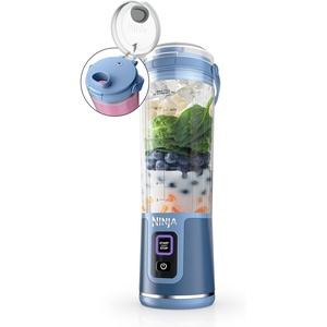 image:imageNinja BC151PR Blast Portable Blender Cordless 18oz Vessel Personal Blenderfor Shakes amp Smoothies BPA Free LeakproofLid amp Sip Spout USBC Rechargeable Dishwasher Safe Parts Passion FruitDenim Blue