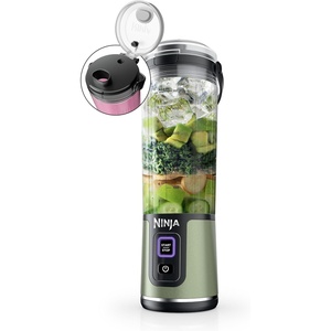 image:imageNinja BC151PR Blast Portable Blender Cordless 18oz Vessel Personal Blenderfor Shakes amp Smoothies BPA Free LeakproofLid amp Sip Spout USBC Rechargeable Dishwasher Safe Parts Passion FruitMetallic Green