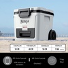 image:imageNinja FrostVault HeavyDuty Insulated Cool Box Wheeled Premium Cooler with Dry Zone Integrated FridgeTemp Dry Storage Drawer Keeps Ice for Days Ideal for Picnics Camping and FestivalsWhite