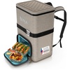 image:imageNinja FrostVault Go Outdoor Flexible 23L Cooler Backpack for 36 Cans with Cold Dry Zone 2 Ice Packs for Hiking Camping Sand Beige FF136EUUKCS