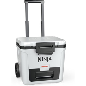 image:imageNinja FrostVault HeavyDuty Insulated Cool Box Wheeled Premium Cooler with Dry Zone Integrated FridgeTemp Dry Storage Drawer Keeps Ice for Days Ideal for Picnics Camping and FestivalsWhite