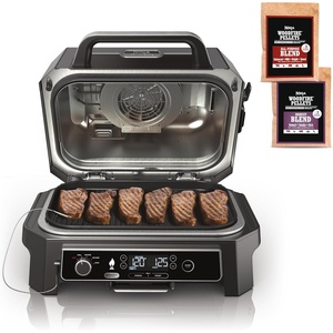 image:imageNinja Woodfire Pro XL Electric BBQ Grill amp Smoker with Smart Cook SystemXL GrillThermometer