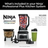 image:imageNinja BN800 Professional Plus Kitchen System 1400 WP 5 Functions for Smoothies Chopping Dough amp More with Auto IQ 72oz Blender Pitcher 64oz Processor Bowl 24oz ToGo Cup Grey Renewed