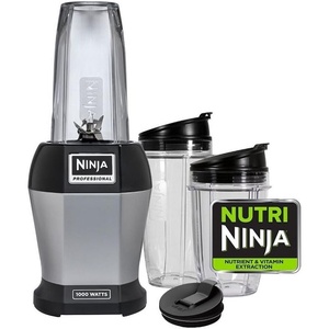 image:imageNinja BL45530 Nutri Professional Personal Blender Bonus Set with 3Sip amp Seal Single Serves12 18 and 24 oz Cups amp 75Recipe Cookbook Stainless SteelBlackStainless SteelBlack