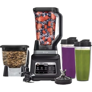 image:imageNinja BN805A Pro Plus Kitchen System 1400W 5in1 Smoothies Chop Dough Auto IQ 72oz Blender Pitcher 64oz Processor Bowl 2x32oz Cups Black